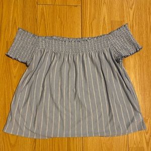 Striped American Eagle off the shoulder top